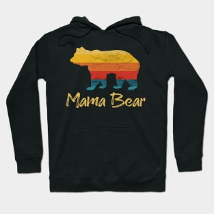 Mama Bear Vintage Retro Sunset Hoodie